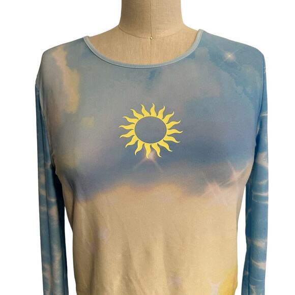 NWT Levi’s Second Skin Nebula Blue Crop Top Small - Picture 2 of 10